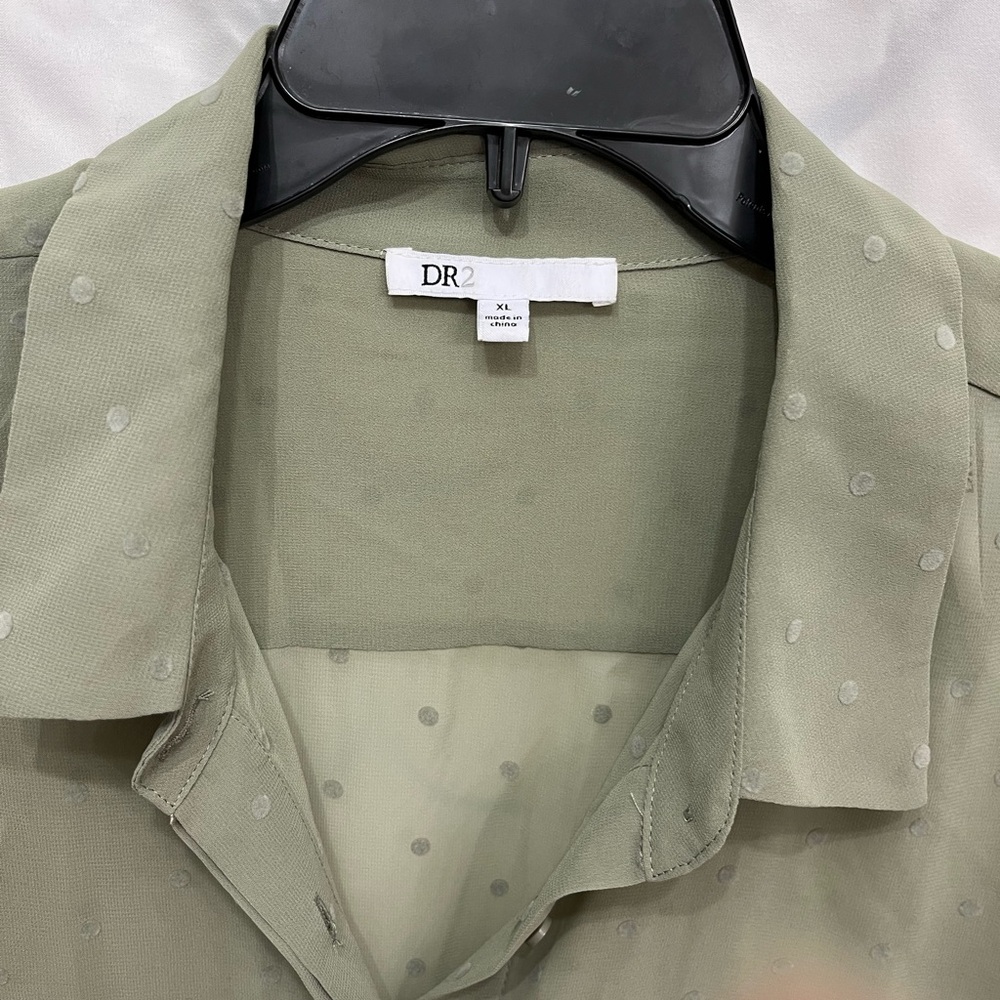 DR2 Light Olive Polka Dot Blouse